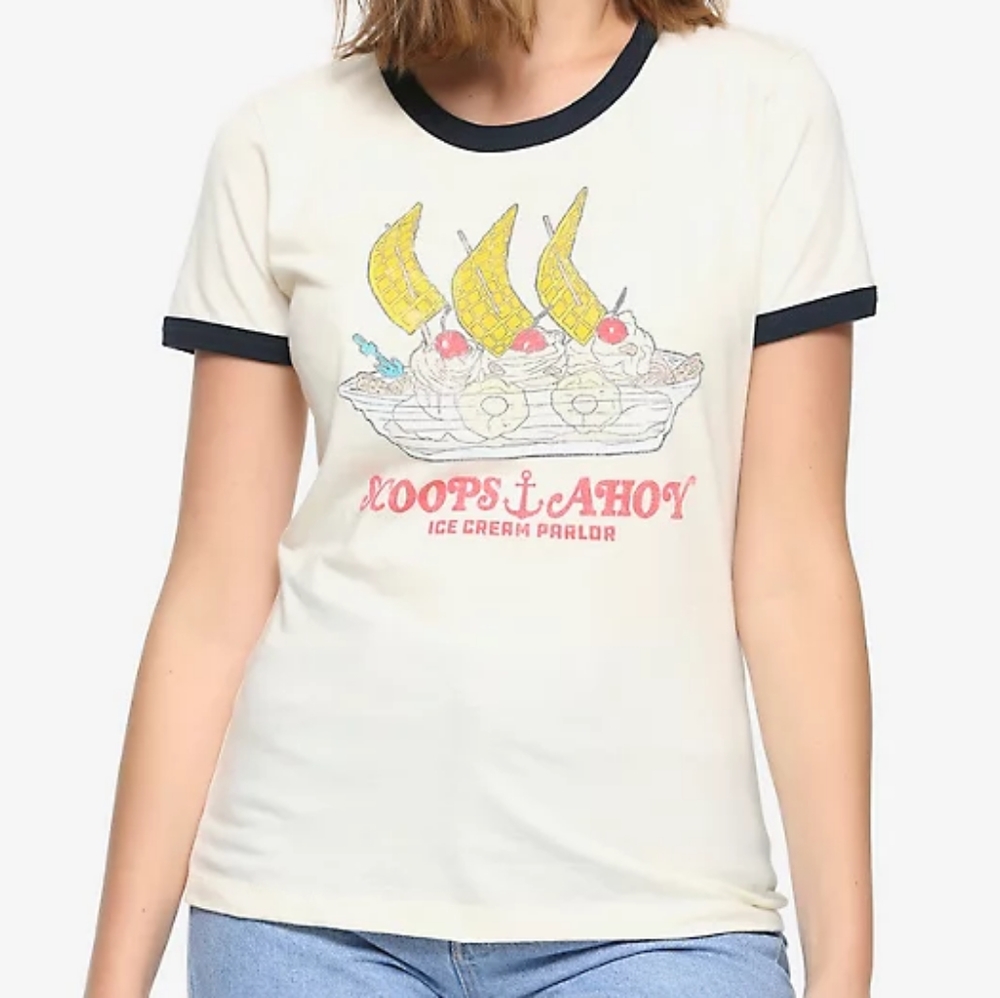 Stranger Things Scoops Ahoy Ringer Tee